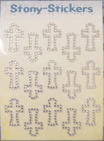 Stickers diamants en forme de croix pour scrapbooking première communion